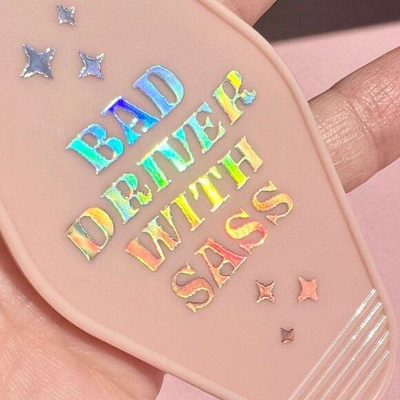 Bad Driver with Sass Motel Keychain in Nude Pink - Picture 2 of 5
